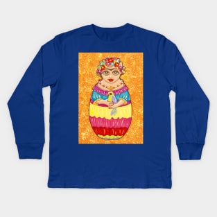 Mexican Babushka Kids Long Sleeve T-Shirt